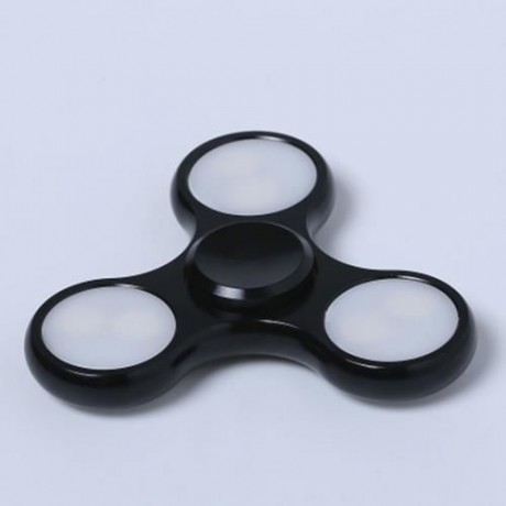 LED LIGHT HIGH SPEED FIDGET HAND SPINNER TOY (BLACK)