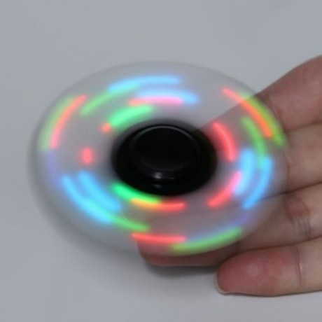 LED LIGHT HIGH SPEED FIDGET HAND SPINNER TOY (BLACK)