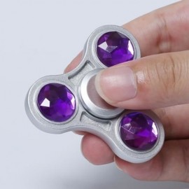 ZINC ALLOY FIDGET TOY FINGER SPINNER WITH FAUX CRYSTAL (PURPLE)