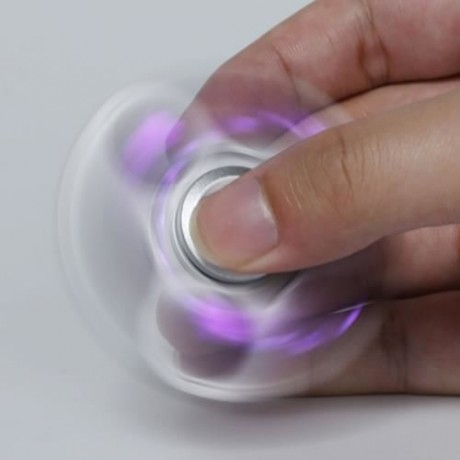 ZINC ALLOY FIDGET TOY FINGER SPINNER WITH FAUX CRYSTAL (PURPLE)