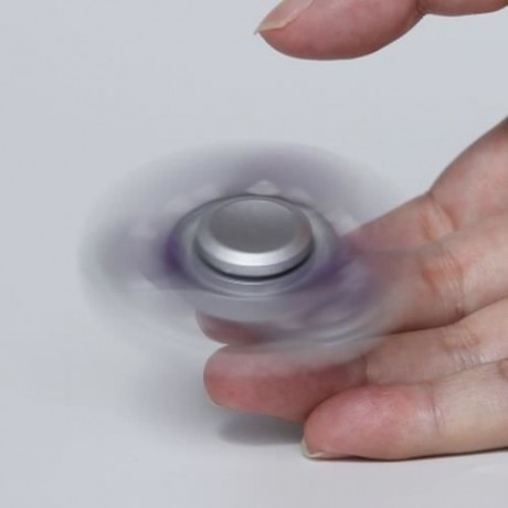 ZINC ALLOY FIDGET TOY FINGER SPINNER WITH FAUX CRYSTAL (PURPLE)