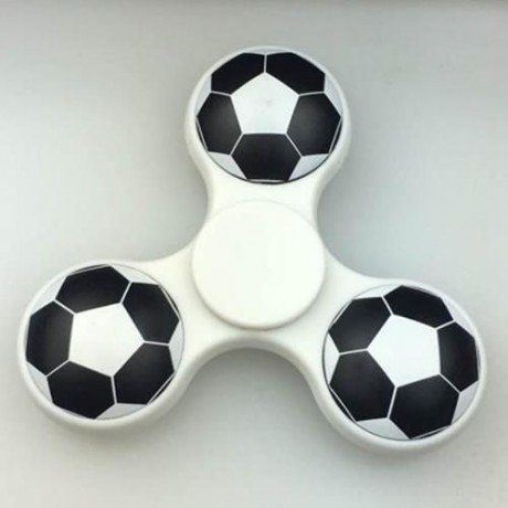 FIDDLE TOY SOCCER PATTERN FINGER GYRO FIDGET SPINNER (WHITE)