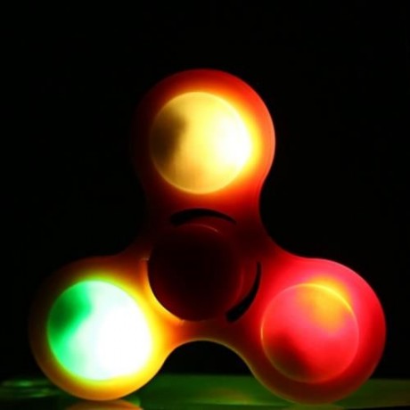 LED LIGHT ADHD FIDGET SPINNER STRESS RELIEVER RELAXATION GIFT (YELLOW)