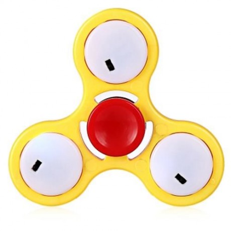 LED LIGHT ADHD FIDGET SPINNER STRESS RELIEVER RELAXATION GIFT (YELLOW)