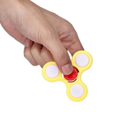 LED LIGHT ADHD FIDGET SPINNER STRESS RELIEVER RELAXATION GIFT (YELLOW)