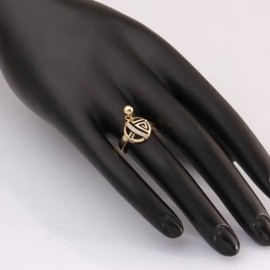 CHIC WOMEN'S RHINESTONE DECORATED OPENWORK RING (GOLD)