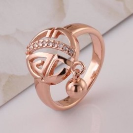 TRENDY WOMEN'S RHINESTONE OPENWORK RING (ROSE GOLD)