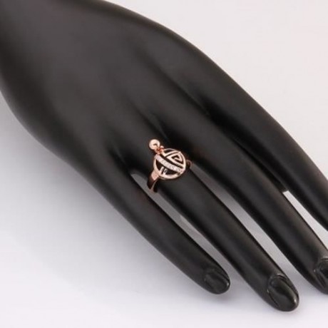 TRENDY WOMEN'S RHINESTONE OPENWORK RING (ROSE GOLD)