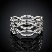CHIC WOMEN'S OPENWORK PURE COLOR RING (PLATINUM)