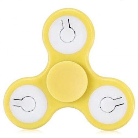 MULTI-COLOR PUSH BUTTON LED TRI-WING ABS FIDGET SPINNER WITH THREE FLASHING MODES FUNNY ST