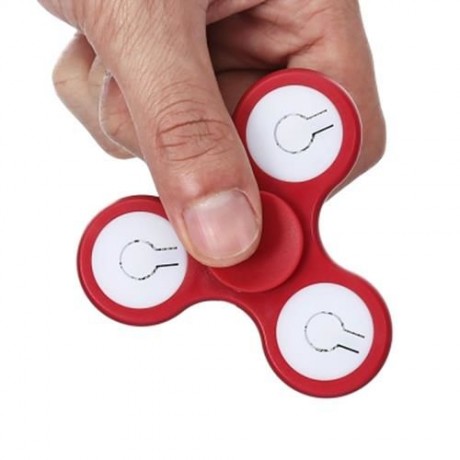 MULTI-COLOR PUSH BUTTON LED TRI-WING ABS FIDGET SPINNER WITH THREE FLASHING MODES FUNNY ST