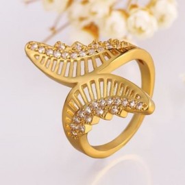 FASHIONABLE WOMEN'S RHINESTONE INLAID OPENWORK BUTTERFLY RING (GOLD)