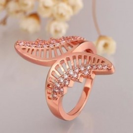 SWEET WOMEN'S RHINESTONE INLAID OPENWORK BUTTERFLY RING (ROSE GOLD)
