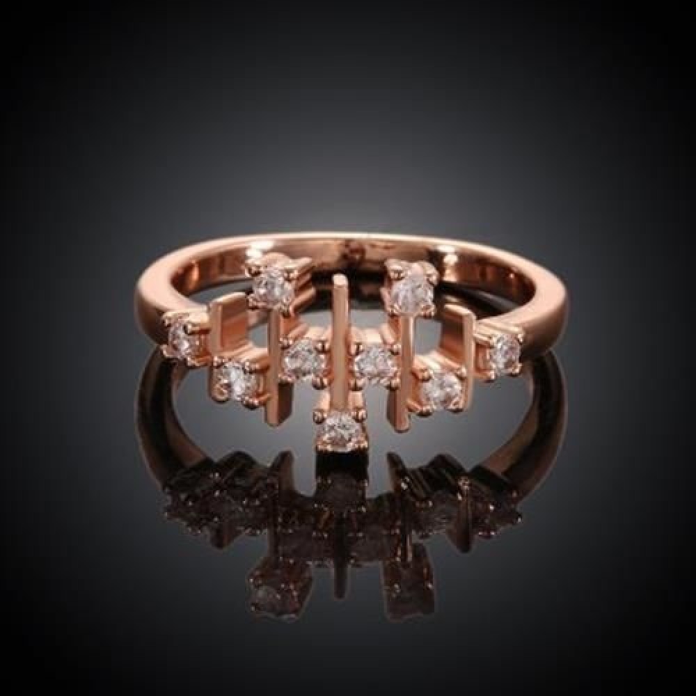 STYLISH WOMEN'S RHINESTONE INLAID LAYERED RING (ROSE GOLD)
