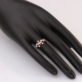 STYLISH WOMEN'S RHINESTONE INLAID LAYERED RING (ROSE GOLD)