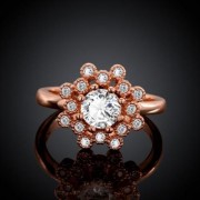 WOMEN'S RHINESTONE INLAID FLOWER RING (ROSE GOLDEN)