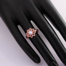 WOMEN'S RHINESTONE INLAID FLOWER RING (ROSE GOLDEN)