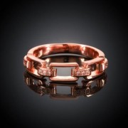 STYLISH WOMEN'S RHINESTONE DECORATED OPENWORK RING (ROSE GOLDEN)