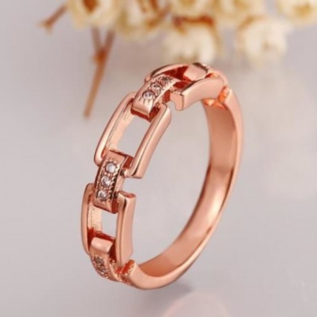 STYLISH WOMEN'S RHINESTONE DECORATED OPENWORK RING (ROSE GOLDEN)