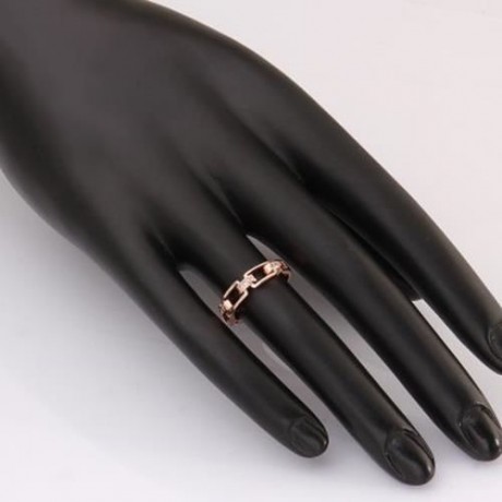 STYLISH WOMEN'S RHINESTONE DECORATED OPENWORK RING (ROSE GOLDEN)