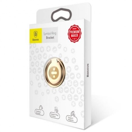 BASEUS SYMBOL RING BRACKET FINGER GRIP PHONE DESKTOP HOLDER (GOLDEN)