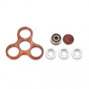 DIY ROSEWOOD TRILATERAL PATTERN HAND SPINNER FINGER TOY (GOLD BROWN)
