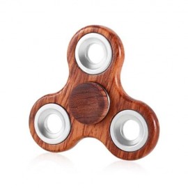 DIY ROSEWOOD TRILATERAL PATTERN HAND SPINNER FINGER TOY (GOLD BROWN)