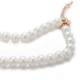 CHIC PEARL LINK FLOWER PENDANT NECKLACE FOR WOMEN (PINK)