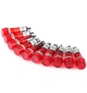 XD10 - 1 DIY HIGH PERFORMANCE 10MM DC 12V FLAT HEAD SIGNAL INDICATOR LIGHT - 10PCS (RED)