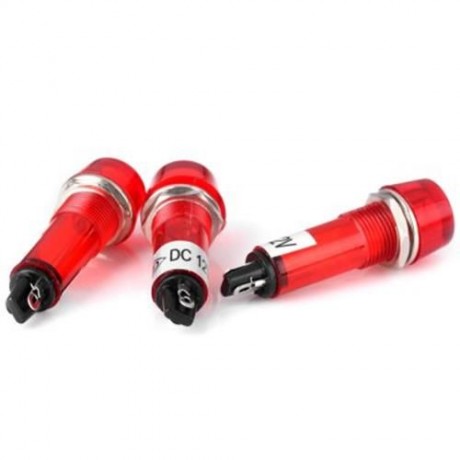 XD10 - 1 DIY HIGH PERFORMANCE 10MM DC 12V FLAT HEAD SIGNAL INDICATOR LIGHT - 10PCS (RED)