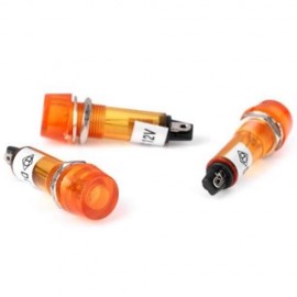XD10 - 1 DIY HIGH PERFORMANCE 10MM DC 12V FLAT HEAD SIGNAL INDICATOR LIGHT - 10PCS (ORANGE