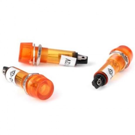 XD10 - 1 DIY HIGH PERFORMANCE 10MM DC 12V FLAT HEAD SIGNAL INDICATOR LIGHT - 10PCS (ORANGE