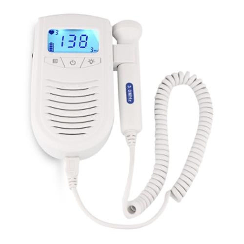 100S6 II PORTABLE PREGNANT WOMEN BACK LIGHT LCD FETAL DOPPLER (WHITE)