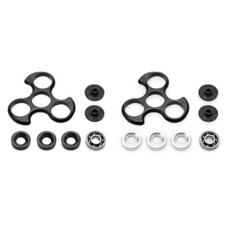 DIY LEAF TRILATERAL PATTERN ABS HAND SPINNER FINGER TOY (BLACK)