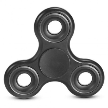 DIY HOMOCHROMY TRILATERAL PATTERN ABS HAND SPINNER FINGER TOY (BLACK)