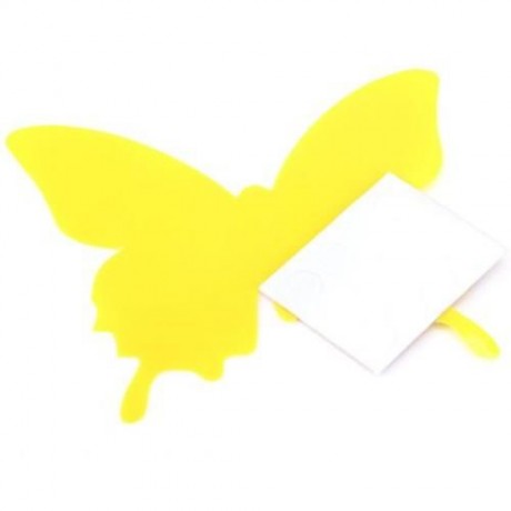 DIY 3D BUTTERFLY WALL STICKER ART DECAL PAPER FOR HOME ORNAMENT (YELLOW)