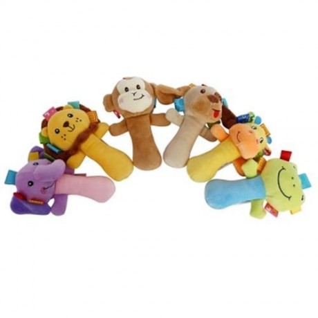 SOZZY CUTE CARTOON PLUSH BABY HANDBELL TOY (COLORMIX)