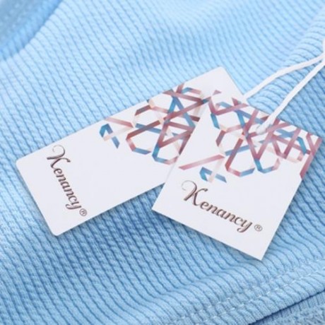 SPAGHETTI STRAP BACKLESS PAD LOW WAIST TIE WOMEN BIKINI SET (BLUE)