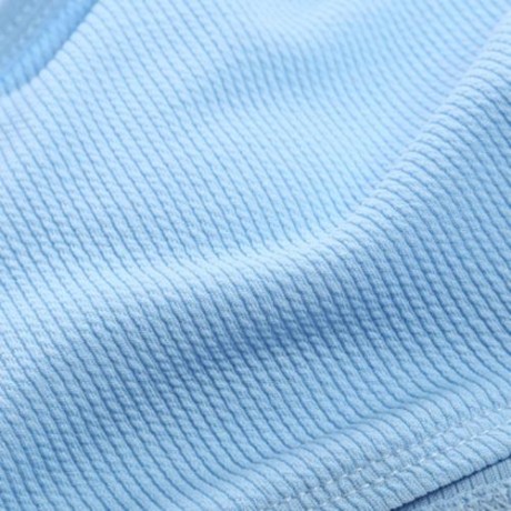 SPAGHETTI STRAP BACKLESS PAD LOW WAIST TIE WOMEN BIKINI SET (BLUE)