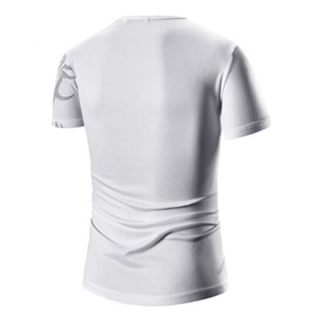 ROUND NECK PRINTED SHORT SLEEVE T-SHIRT FOR MEN (CADETBLUE)