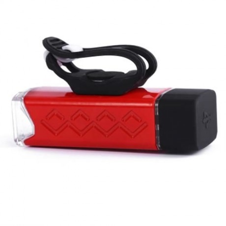 USB CHARGING FOUR MODES WATERPROOF BICYCLE FRONT FLASHLIGHT (RED)