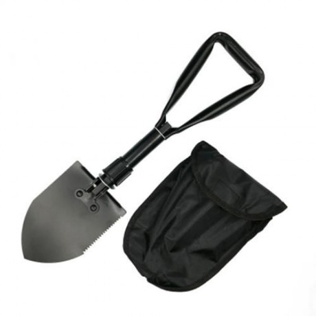 MULTIFUNCTIONAL FOLDING SHOVEL SURVIVAL TOOL FOR OUTDOOR HIKING (BLACK)