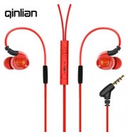 QINLIAN QY501 3.5MM STEREO WIRED IN-EAR MUSIC EARPHONES (RED)