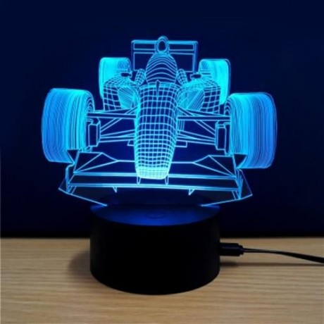 3D COLORFUL RACING CAR MODEL TOUCH SWITCH TABLE LAMP (WHITE)