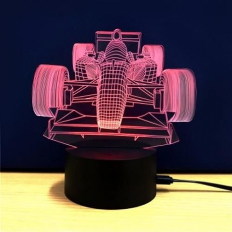 3D COLORFUL RACING CAR MODEL TOUCH SWITCH TABLE LAMP (WHITE)