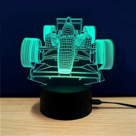 3D COLORFUL RACING CAR MODEL TOUCH SWITCH TABLE LAMP (WHITE)