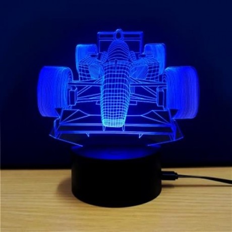 3D COLORFUL RACING CAR MODEL TOUCH SWITCH TABLE LAMP (WHITE)