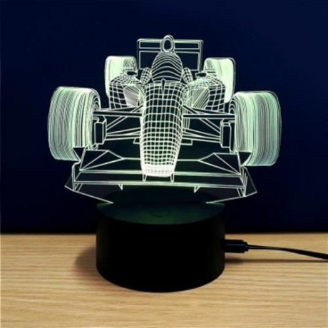 3D COLORFUL RACING CAR MODEL TOUCH SWITCH TABLE LAMP (WHITE)