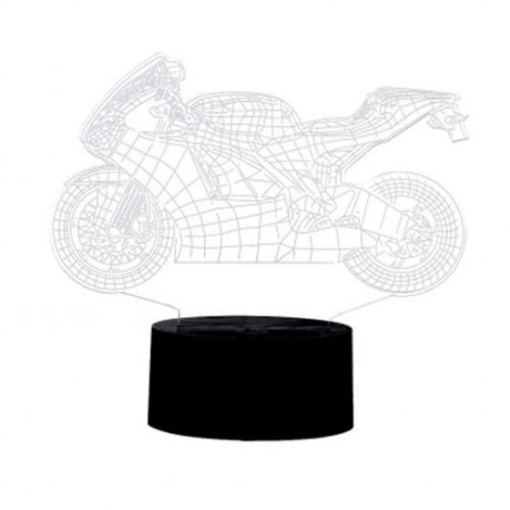 3D COLORFUL MOTORCYCLE MODEL TOUCH SWITCH LED TABLE LAMP (WHITE)