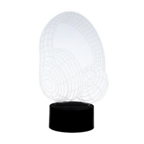 3D HEADSET MODEL TOUCH SWITCH LED TABLE LAMP (WHITE)